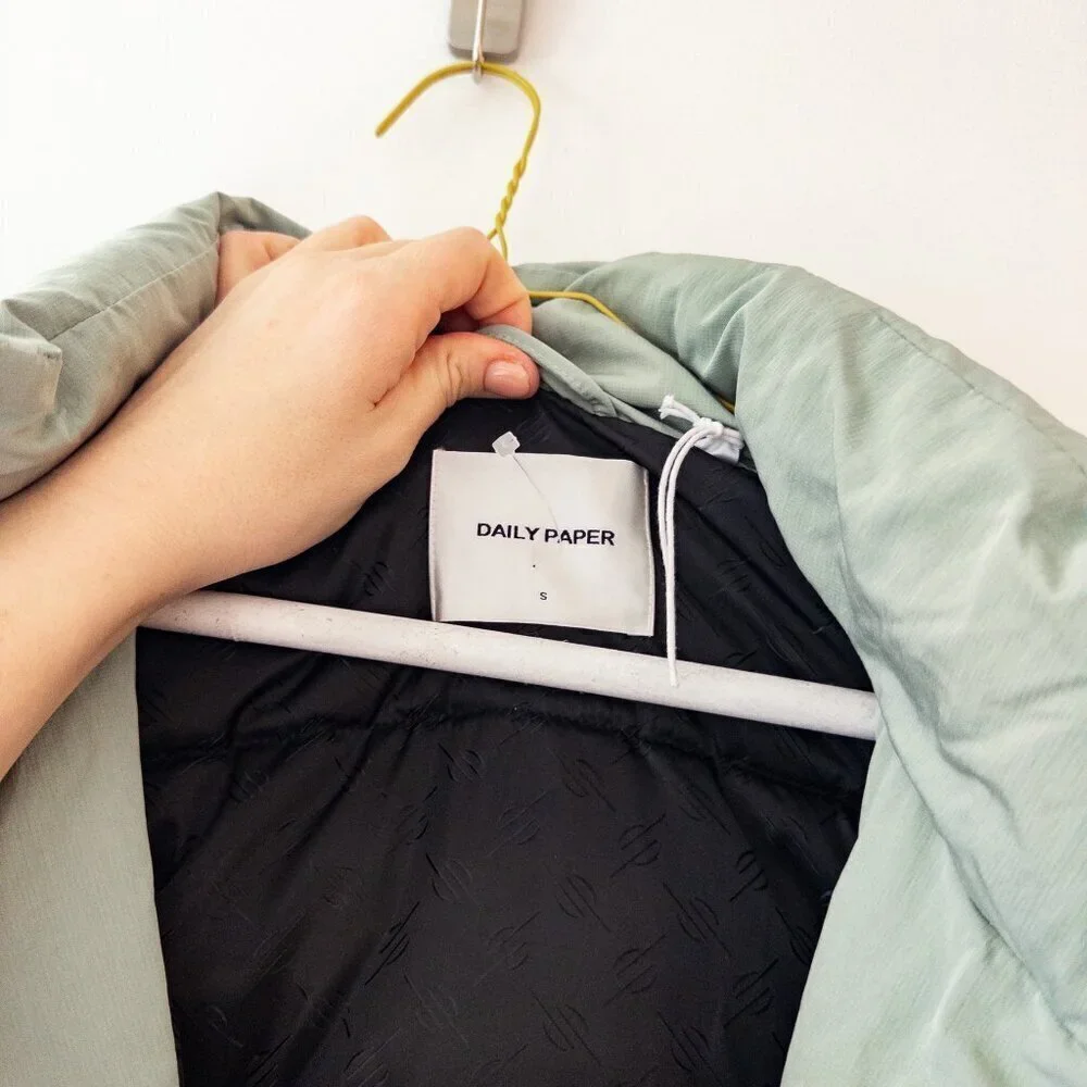 Daily Paper Joel Puffer Jacket Hooded Coat Iceberg Green (Never Worn) S